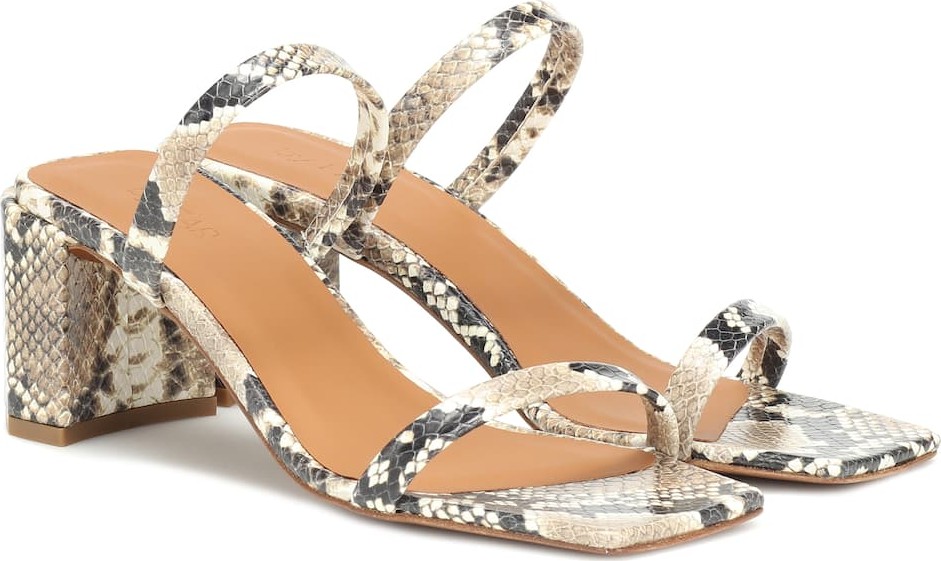 By Far Tanya snake-effect leather sandals