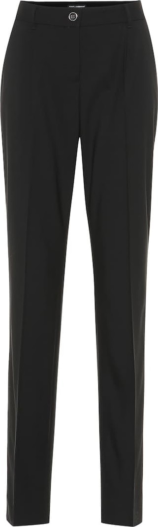 Dolce & Gabbana High-rise straight wool-crêpe pants