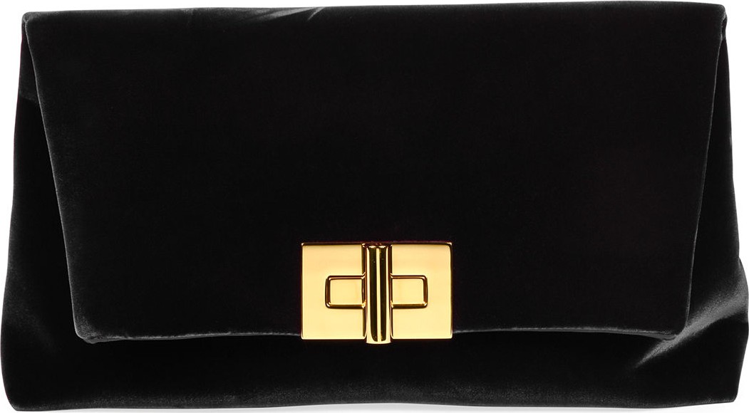 TOM FORD Velvet Turn-Lock Clutch Bag