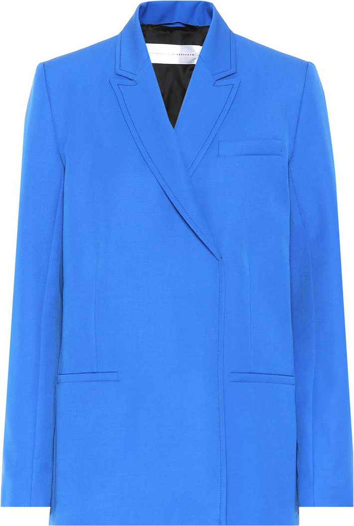 VICTORIA, VICTORIA BECKHAM Linen double-breasted blazer