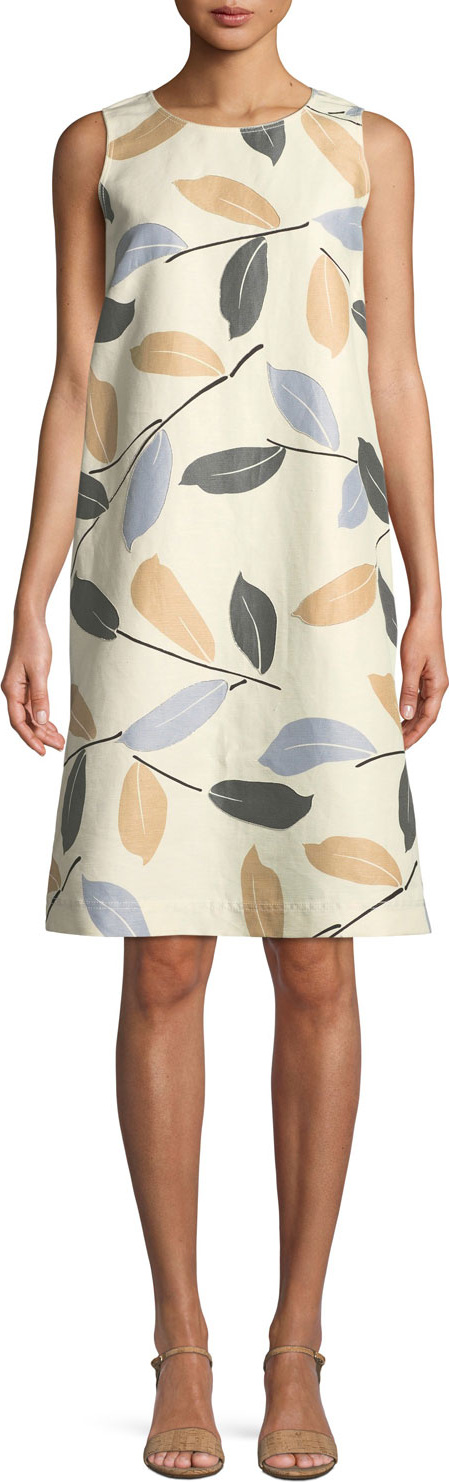Lafayette 148 New York Hana Laurel-on-Cotton Shift Dress