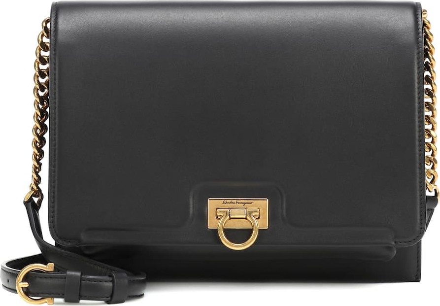 Salvatore Ferragamo Gancio Square leather shoulder bag