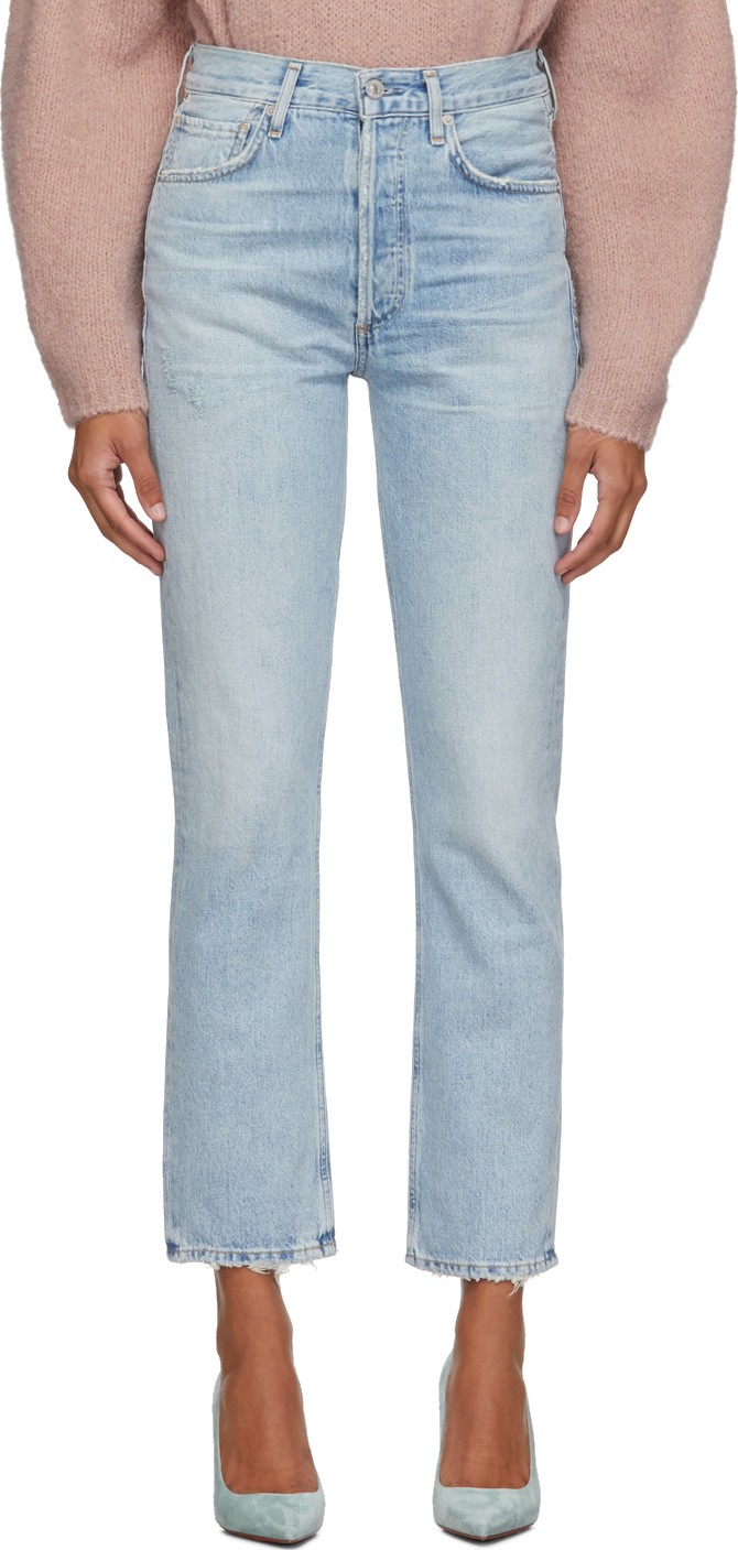 Citizens Of Humanity Blue Charlotte High-Rise Straight Jeans