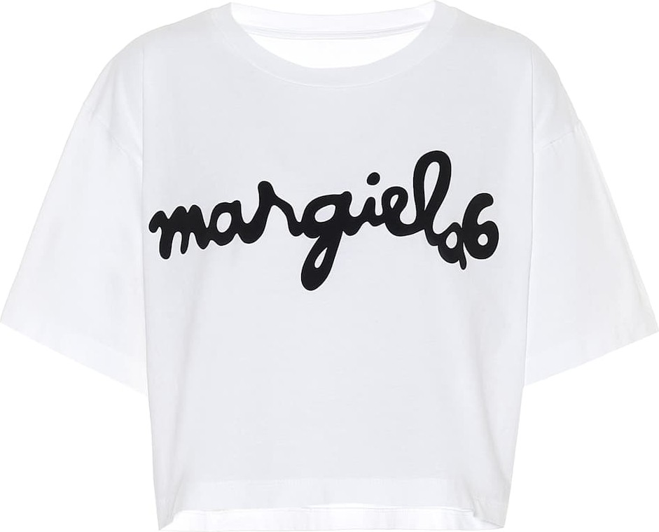 MM6 Maison Margiela Logo cropped cotton T-shirt