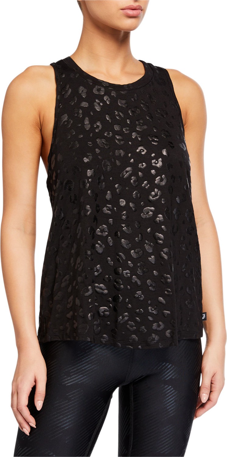 Terez Cheetah Foil Printed Racerback Tank