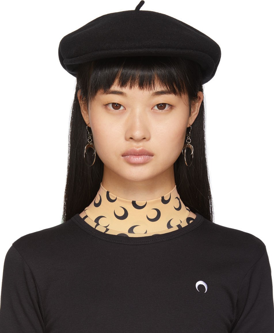 Marine Serre Black Kangol Moon Beret