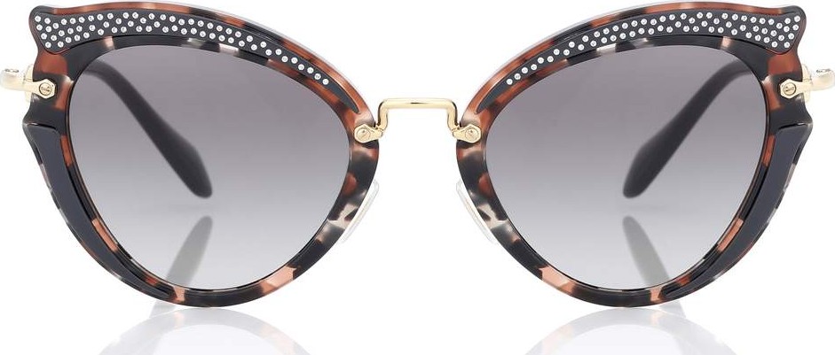 Miu Miu Noir embellished cat-eye sunglasses