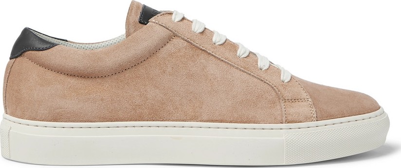 Brunello Cucinelli Leather-Trimmed Suede Sneakers