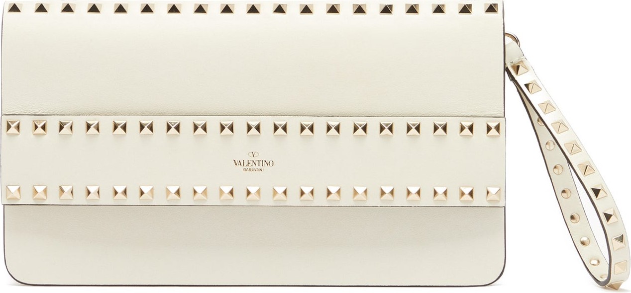 Valentino Rockstud leather wristlet clutch