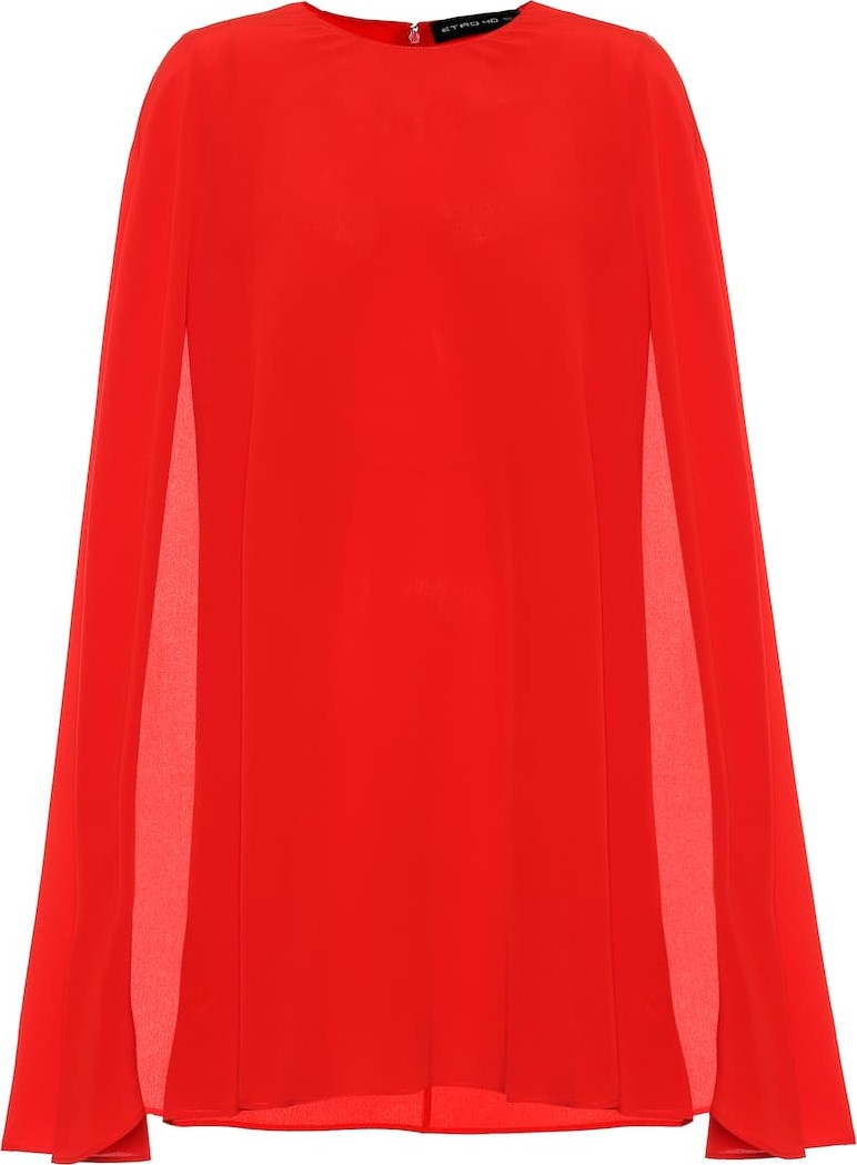 Etro Silk crêpe caped minidress