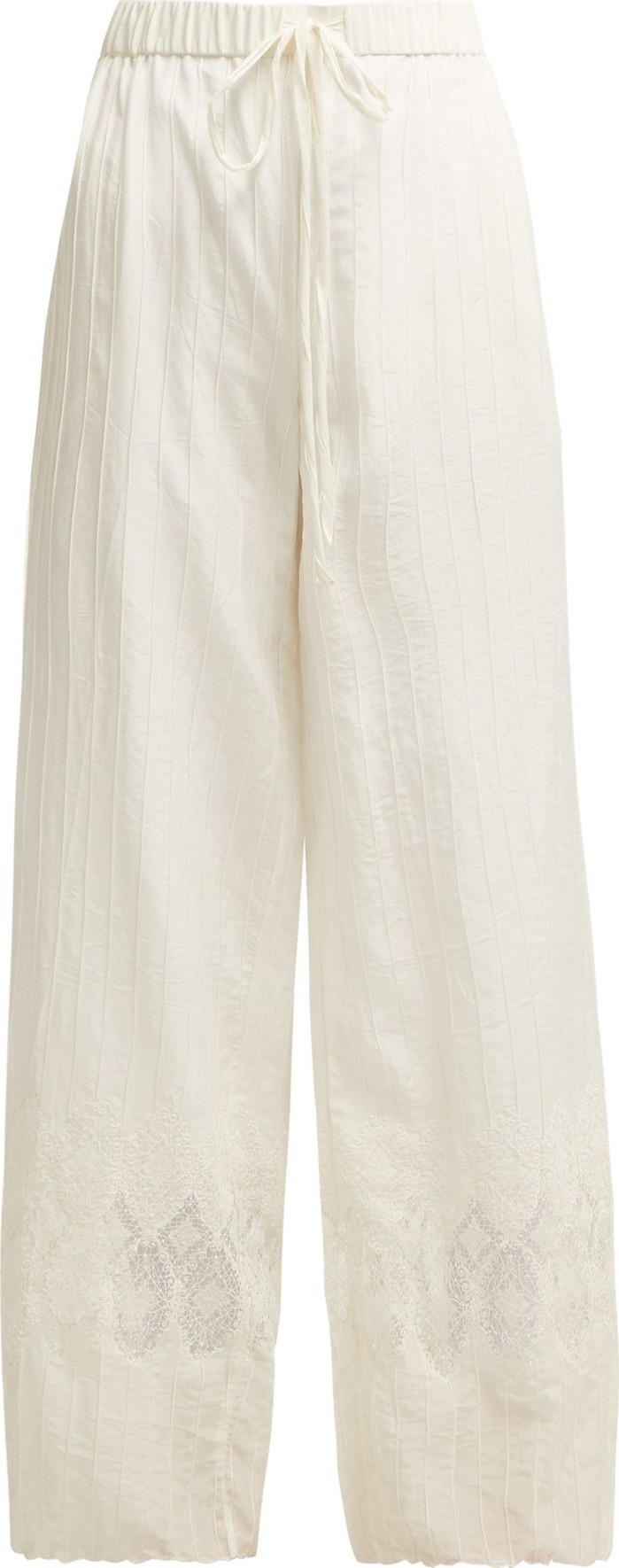 Thierry Colson Lou Lou lace-trimmed cotton-blend trousers