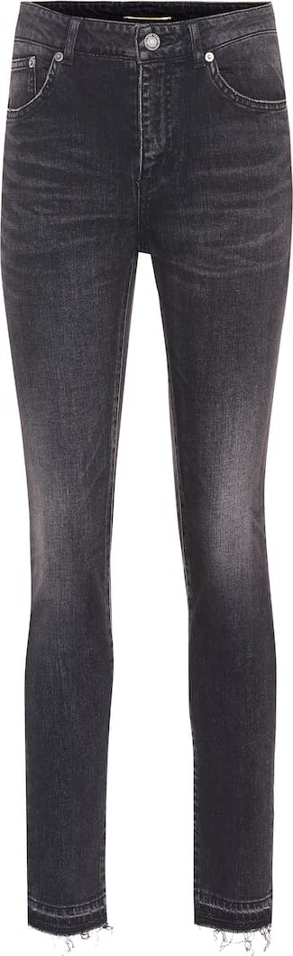 Saint Laurent Frayed high-rise skinny jeans