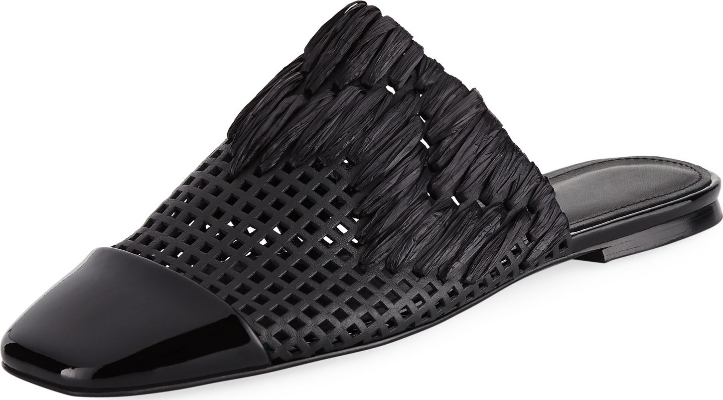 Sigerson Morrison Gallia Square-Toe Perforated Mule