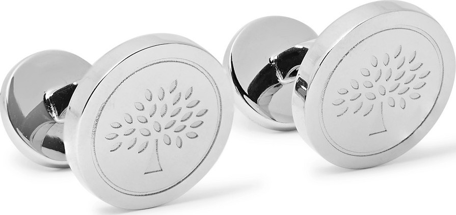 Mulberry Engraved Silver-Tone Cufflinks