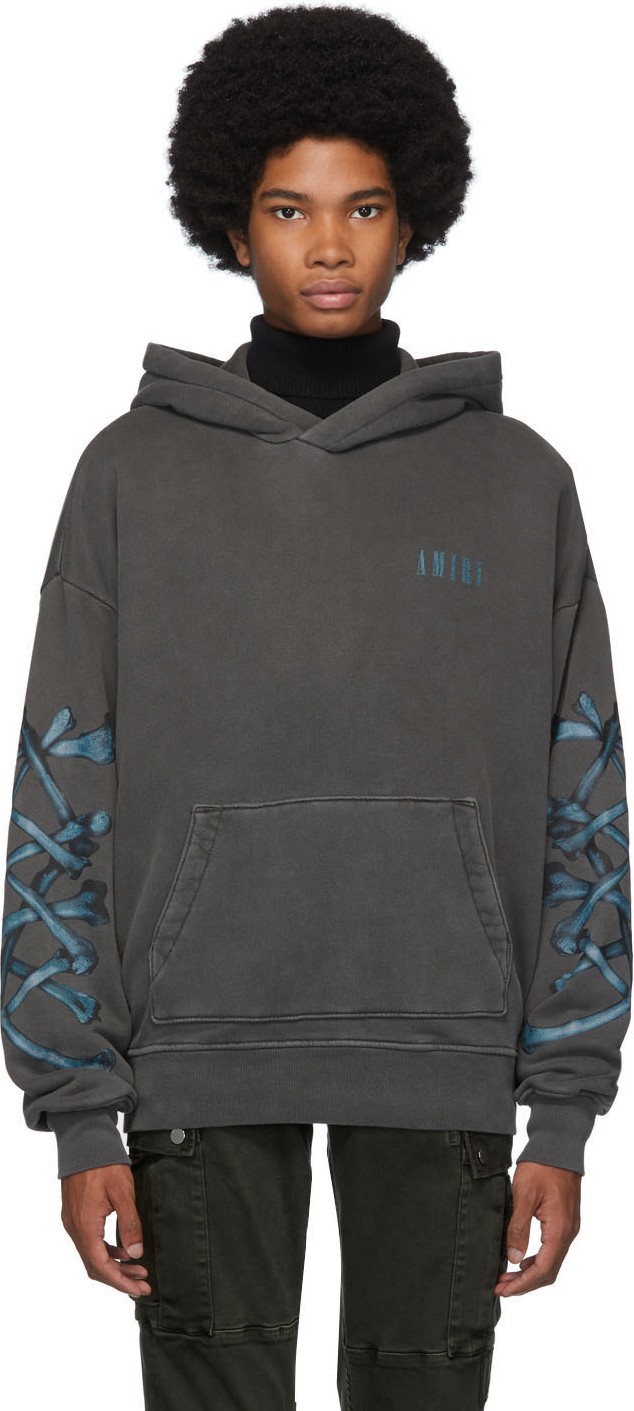 Amiri Grey Bones Hoodie