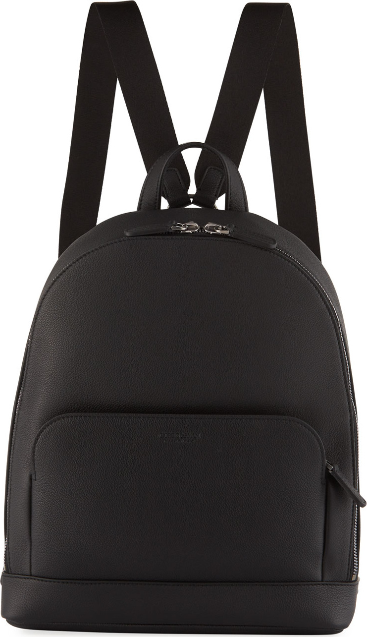 Giorgio Armani Men's Tumbled Calf Leather Backpack