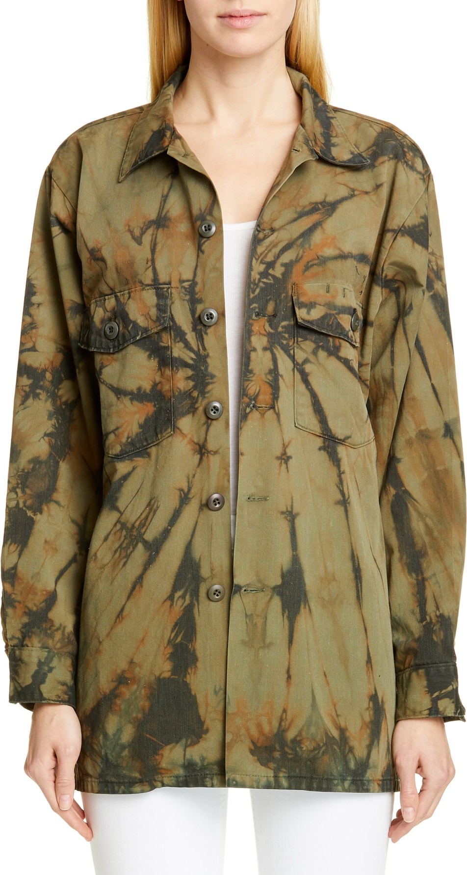 R13 Grateful Dead Embroidered Tie Dye Surplus Shirt