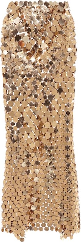 Paco Rabanne Metallic paillette maxi skirt