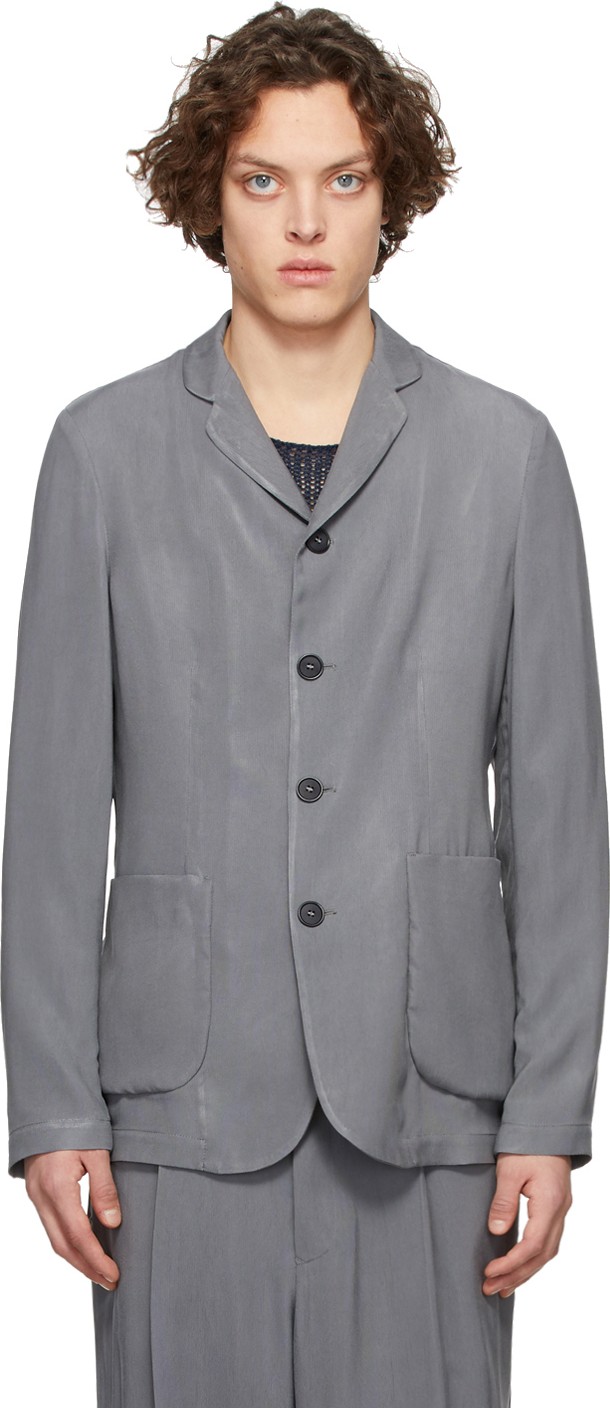 Giorgio Armani Grey Cupro Blazer