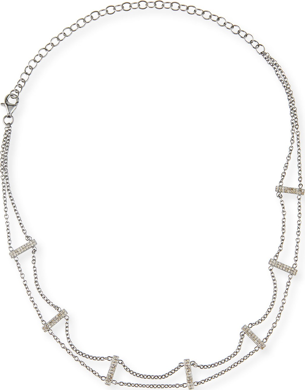 Siena Lasker Two-Strand Diamond Bar Choker Necklace, 15"