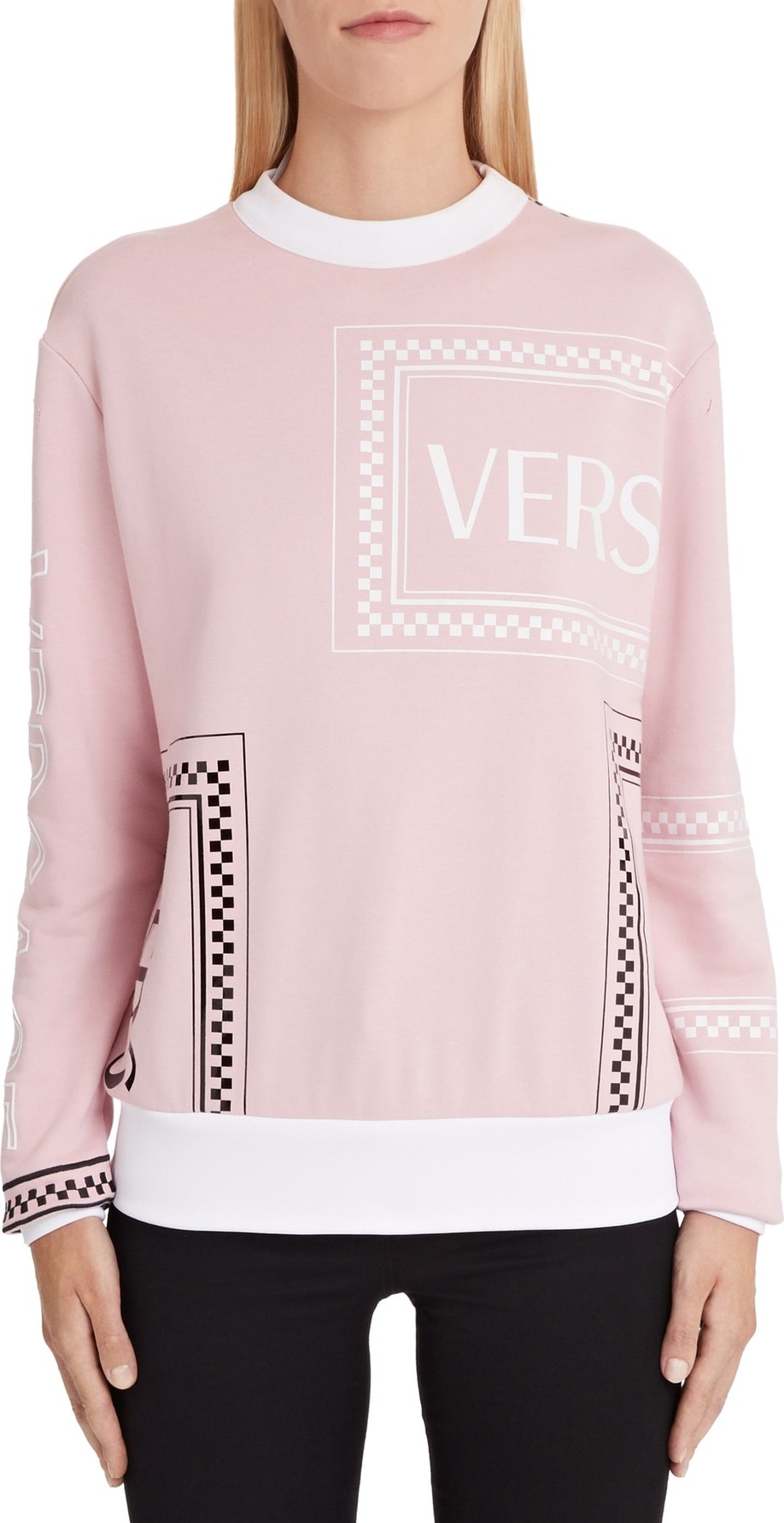 Versace First Line Logo Pattern Sweatshirt