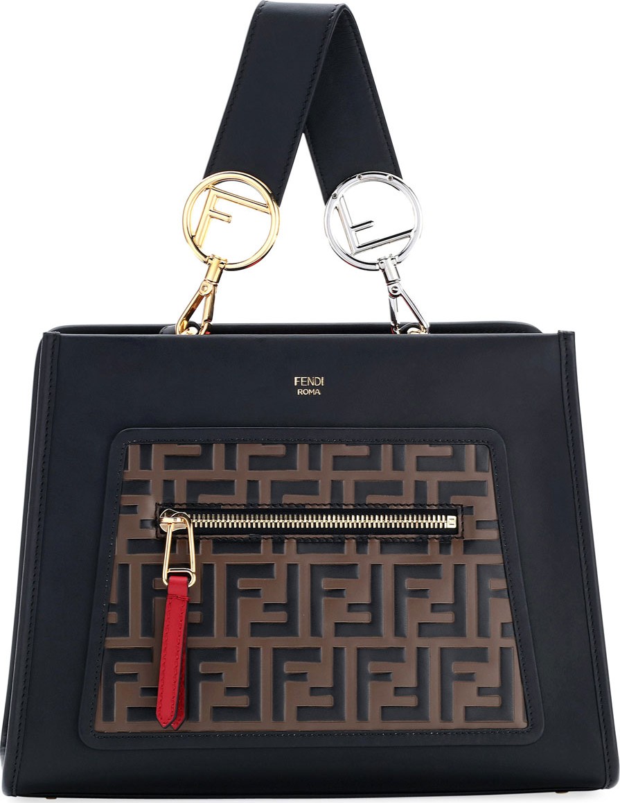 Fendi Printed Calf FF Runaway Small Shopper Tote Bag