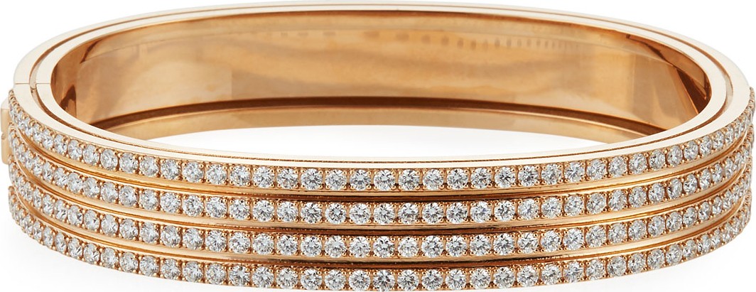 Roberto Coin Portofino 18k Rose Gold Diamond 4-Row Bangle