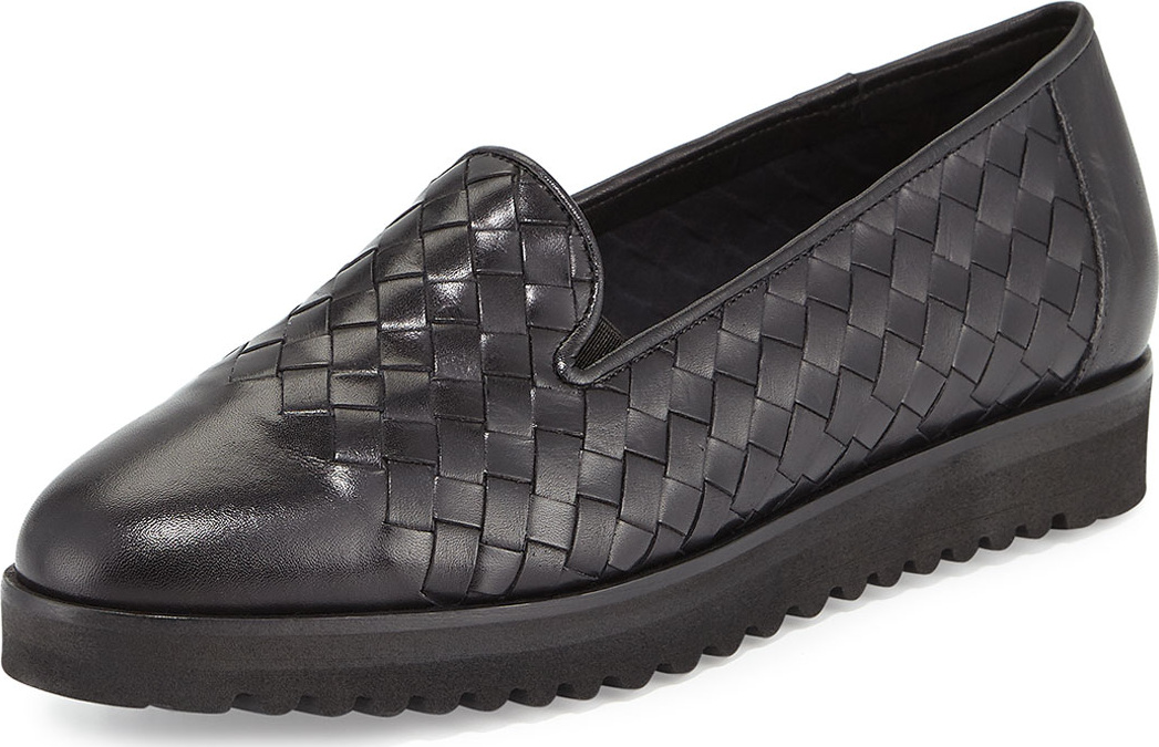 Sesto Meucci Naia Woven Leather Loafer, Black