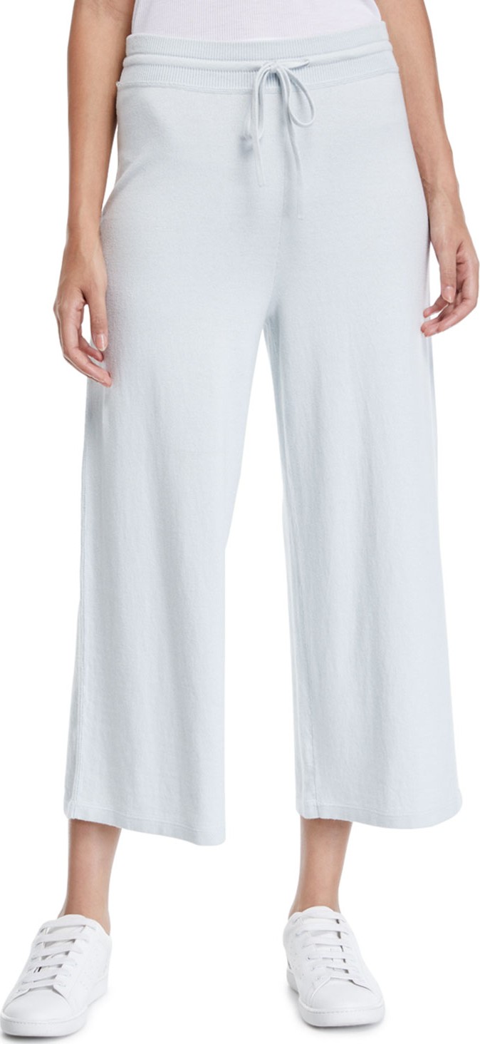 Vince Cropped Wide-Leg Cotton Sweatpants