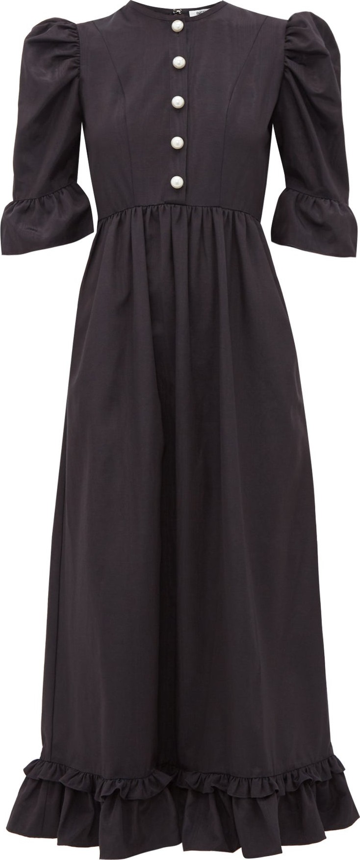 Batsheva Puff-sleeve moiré dress