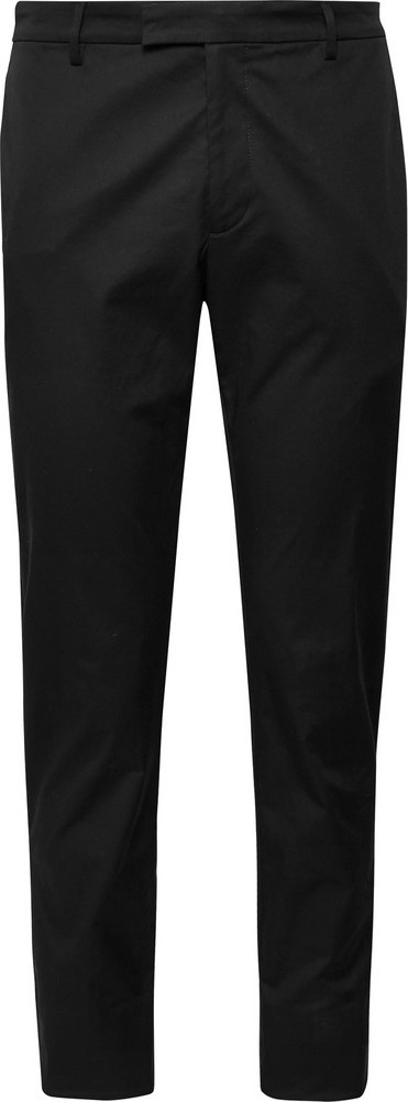 Prada Black Slim-Fit Tapered Stretch-Cotton Gabardine Trousers