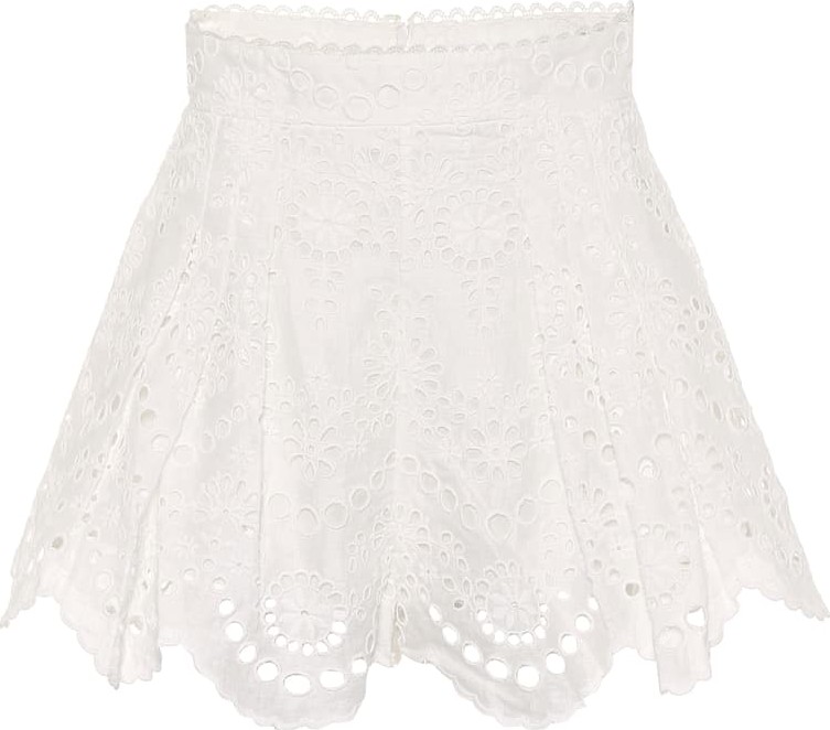 Zimmermann Bowie scalloped linen miniskirt