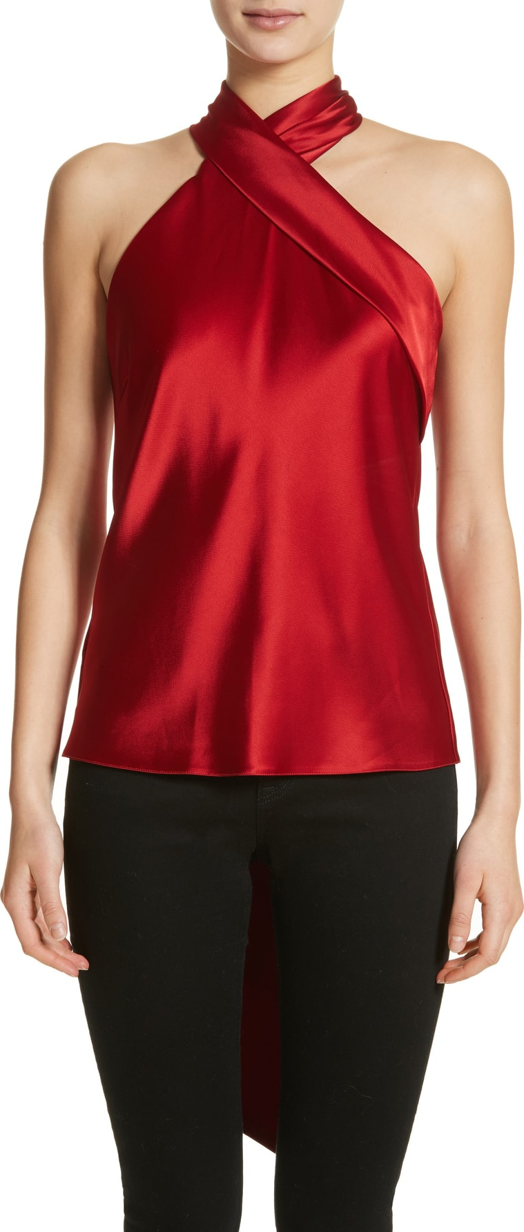 Galvan Halter Neck Satin Top