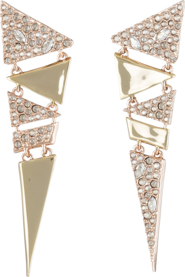 Alexis Bittar Crystal Encrusted Triangle Drop Earrings