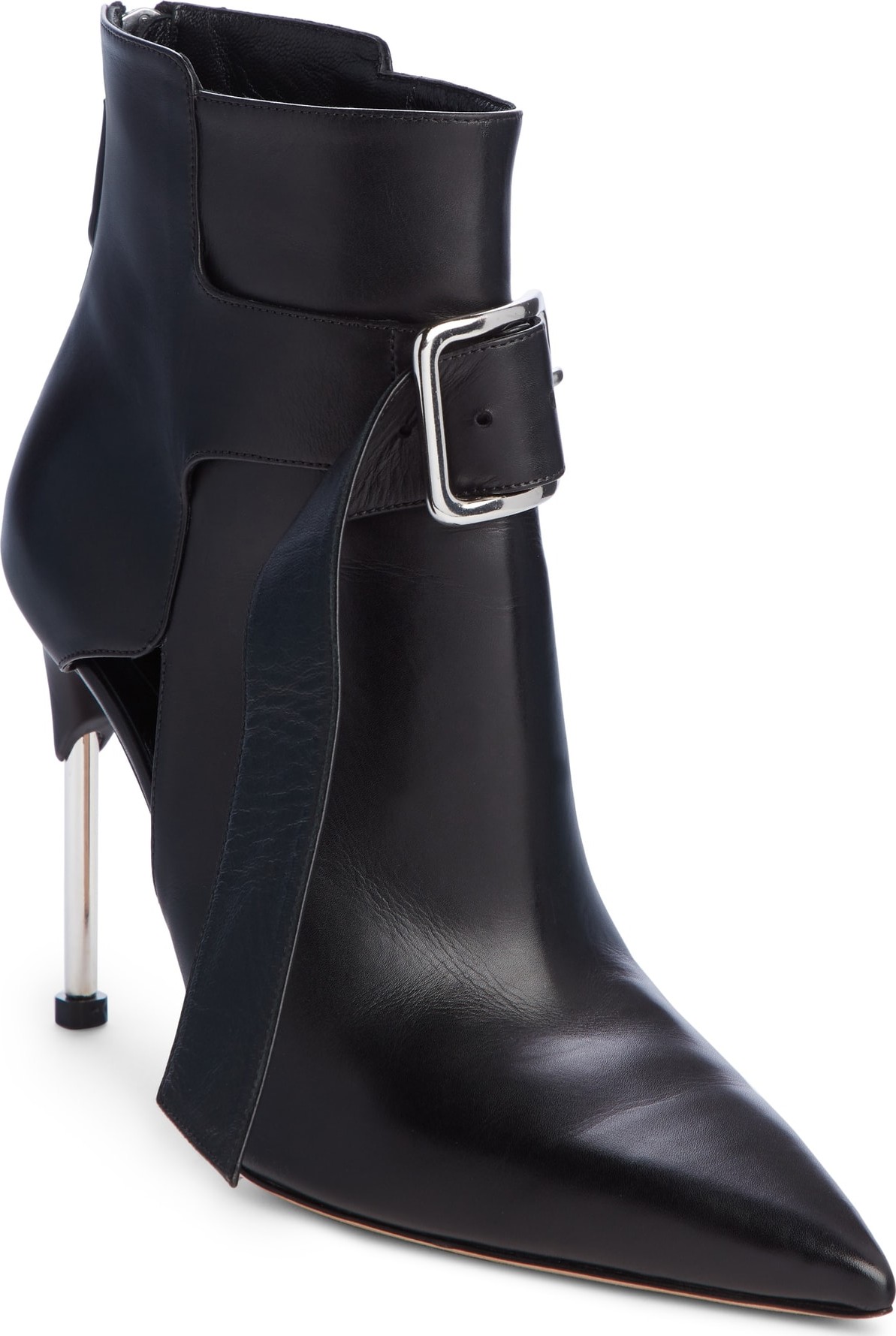 Alexander McQueen Buckle Pointy Toe Bootie