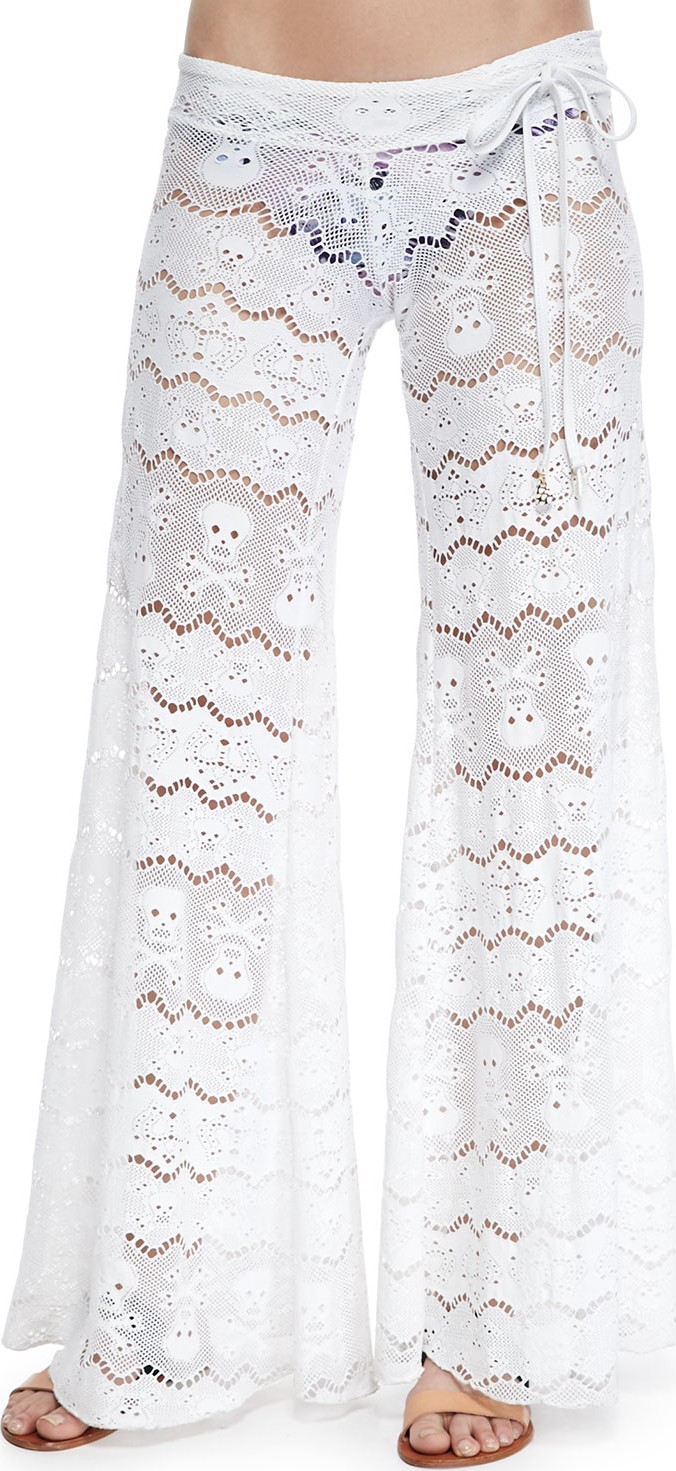 Letarte Wide-Leg Lace Coverup Pants