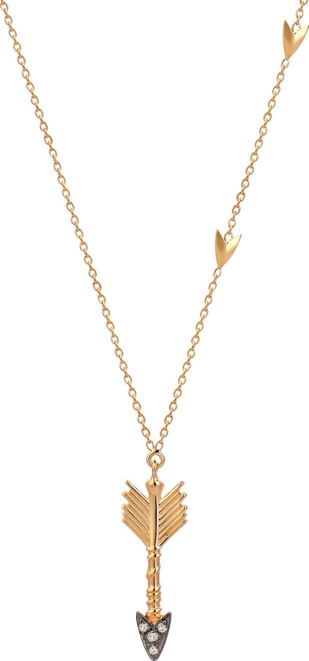 Kismet by Milka 14k Rose Gold Triplet Arrow Pendant Necklace