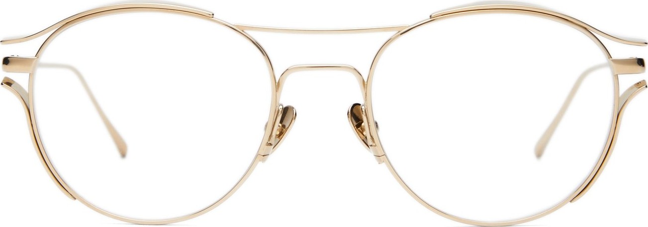 Linda Farrow Winged round metal glasses