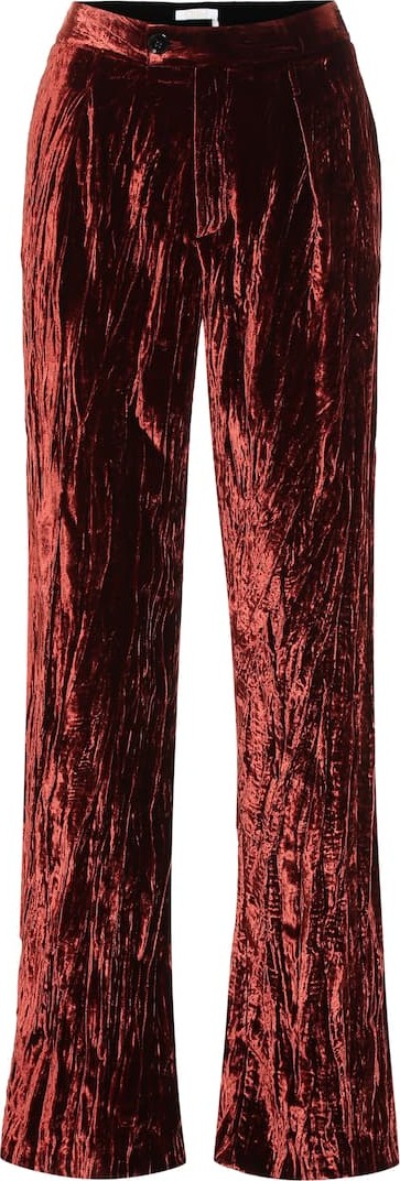 Chloe High-rise wide-leg velvet pants