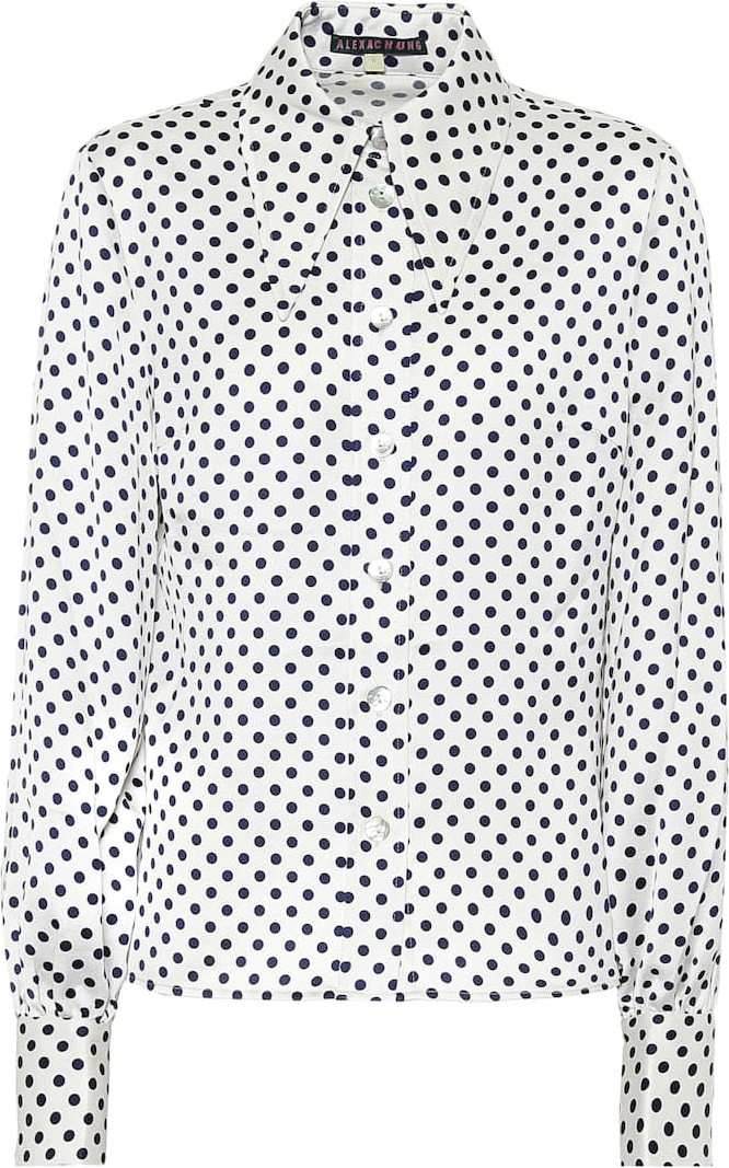 Alexachung Antoinette polka-dot satin shirt