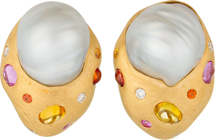 Margot McKinney 18k Pink Gold Drop Earrings w/ Detachable Pearls