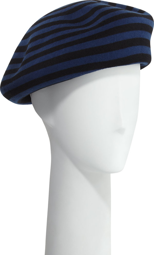 Marzi Striped Wool Beret Hat