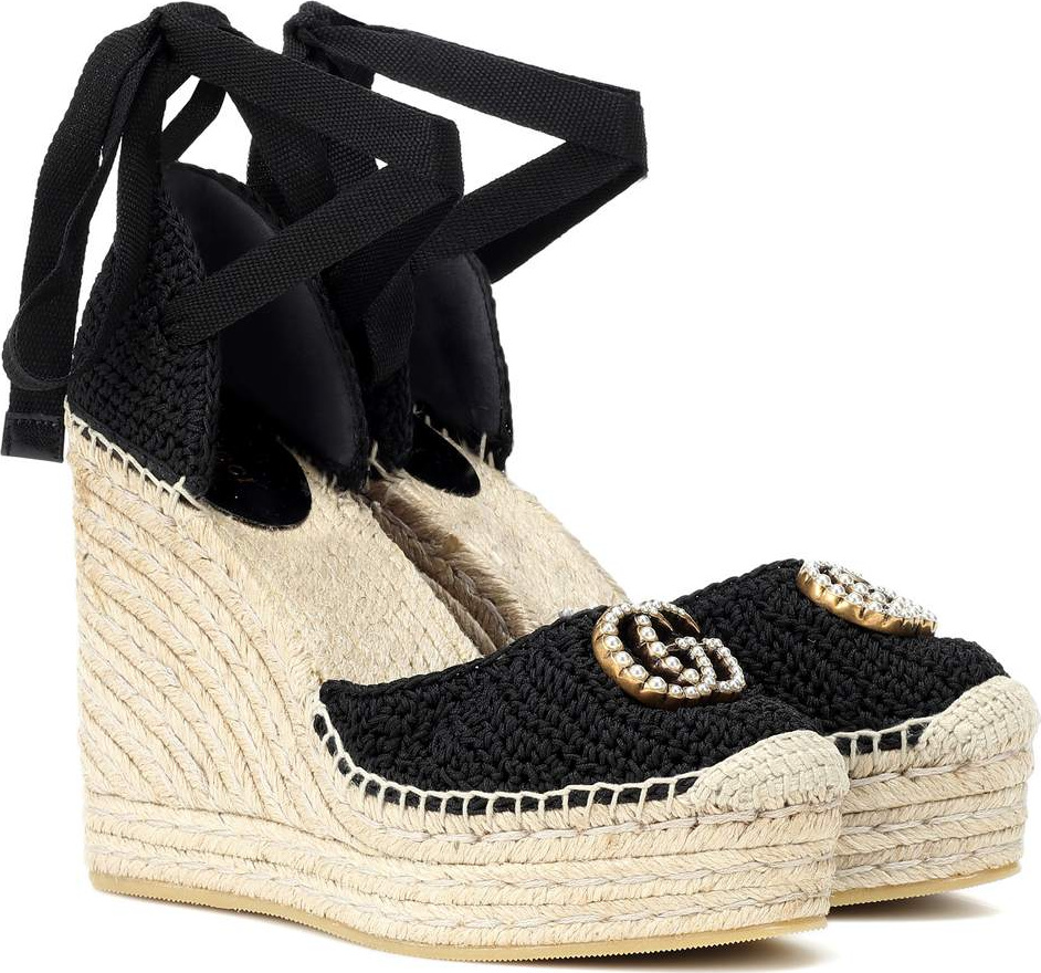 Gucci Crochet wedge espadrilles