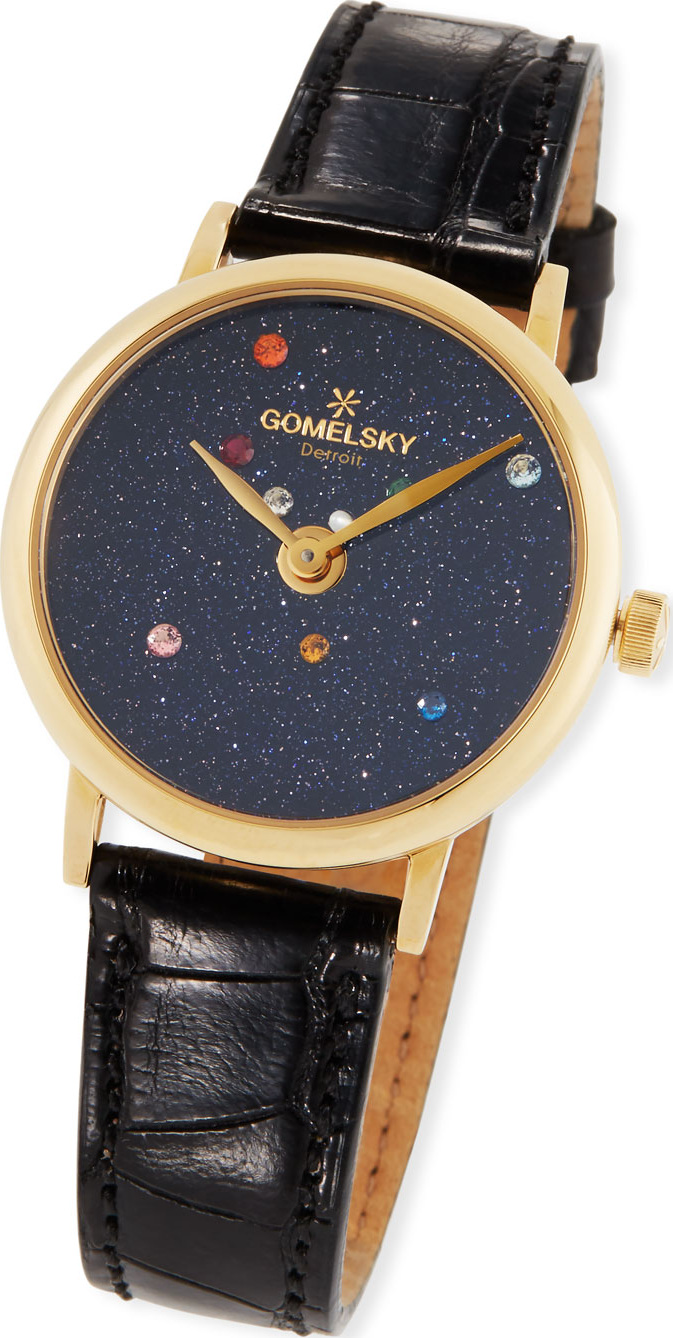 Gomelsky 32mm Agnes Solar System Watch w/ Alligator Strap