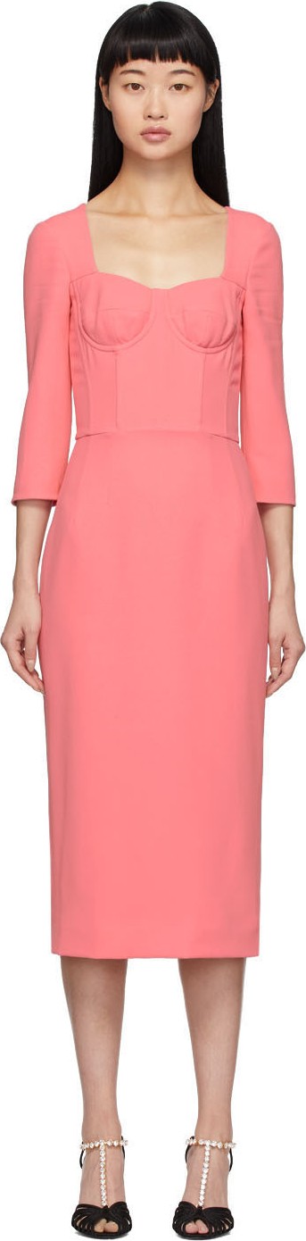 Dolce & Gabbana Pink Crepe Bustier Dress