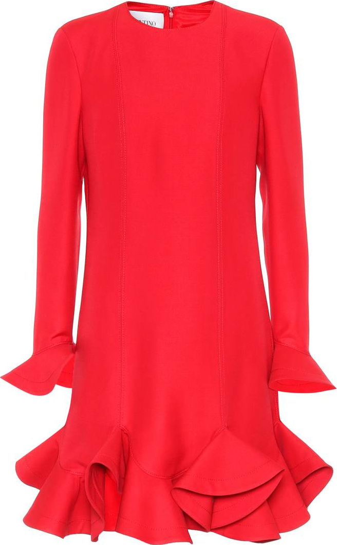 Valentino Virgin wool and silk flounce dress
