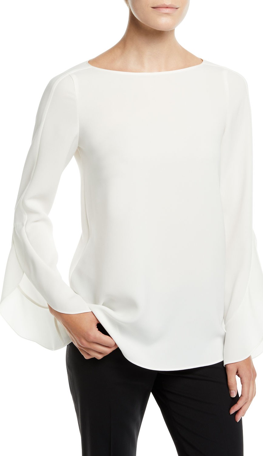 Lafayette 148 New York Emory Finesse Crepe Blouse