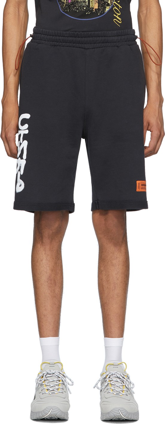 Heron Preston Black Spray 'Style' Sweat Shorts