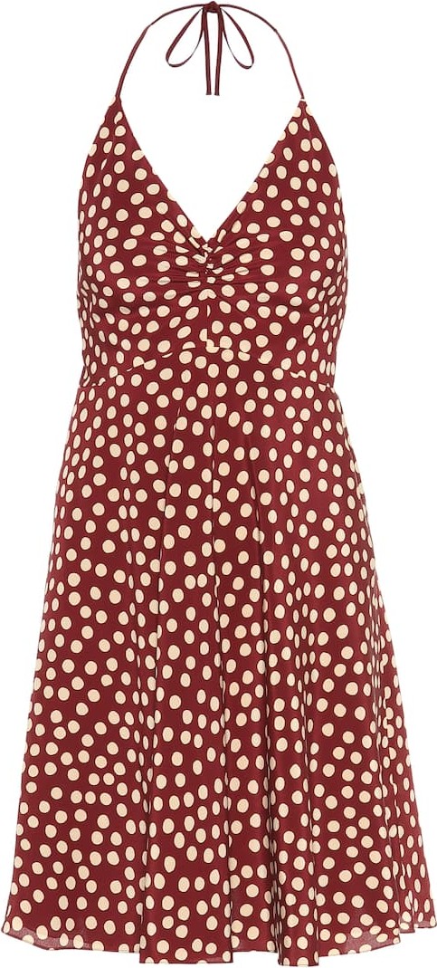 Saint Laurent Dotted silk crêpe de chine minidress