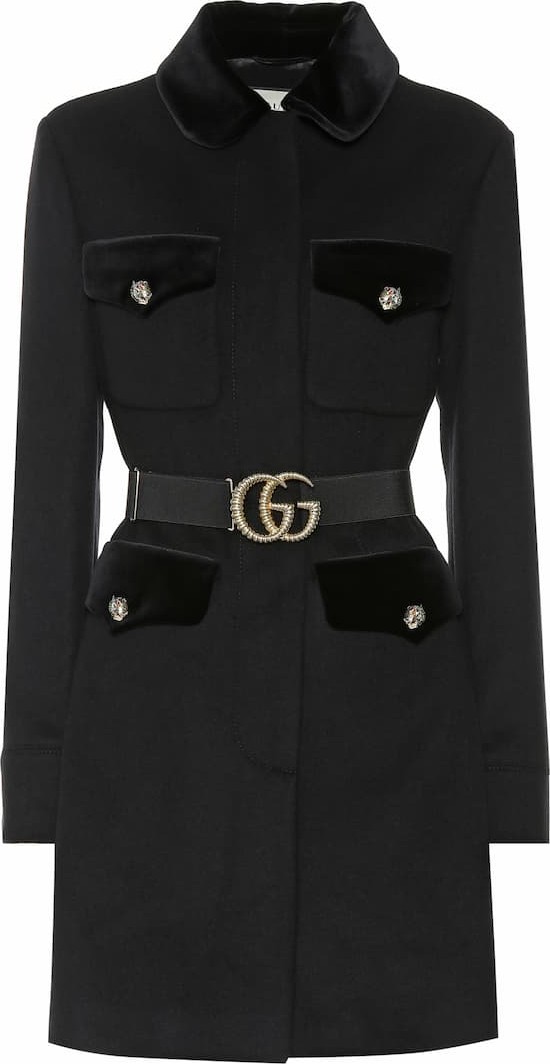 Gucci Embellished wool-blend coat
